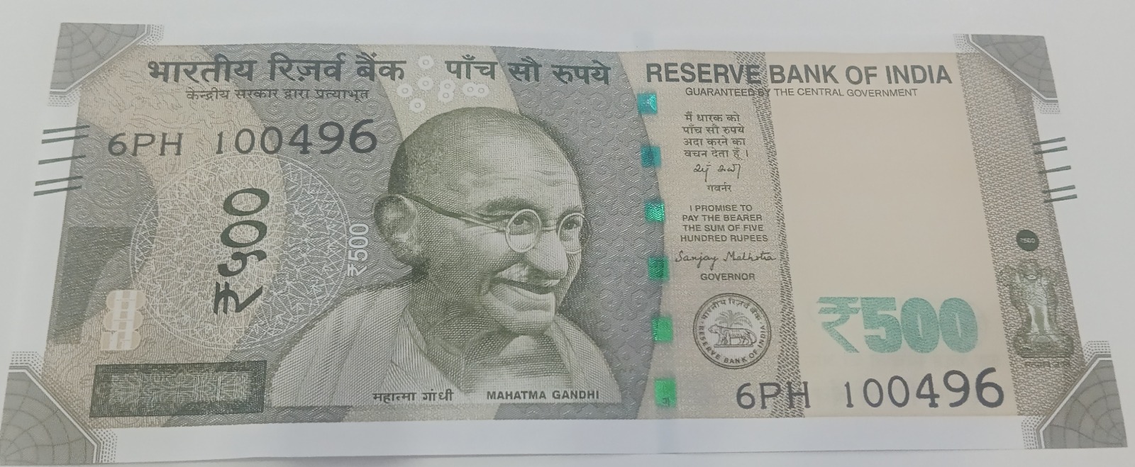 ₹500 Mahatma Gandhi New Series · 6PH 100496
