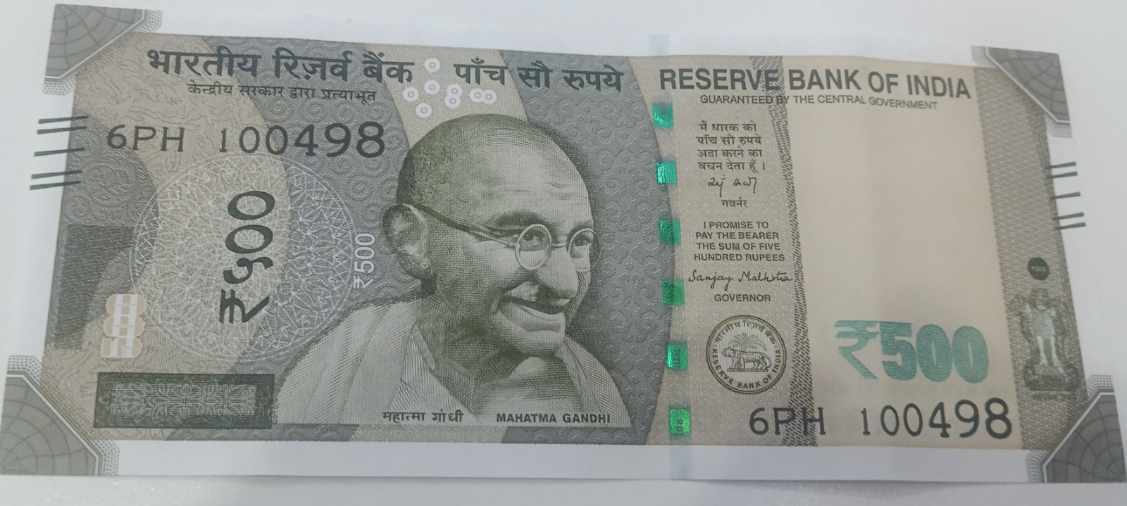 ₹500 Mahatma Gandhi New Series · 6PH 100498