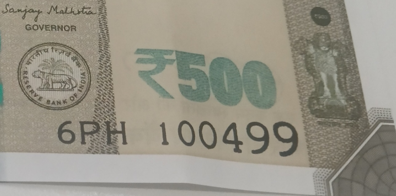 ₹500 Mahatma Gandhi New Series · 6PH 100499 — Detail