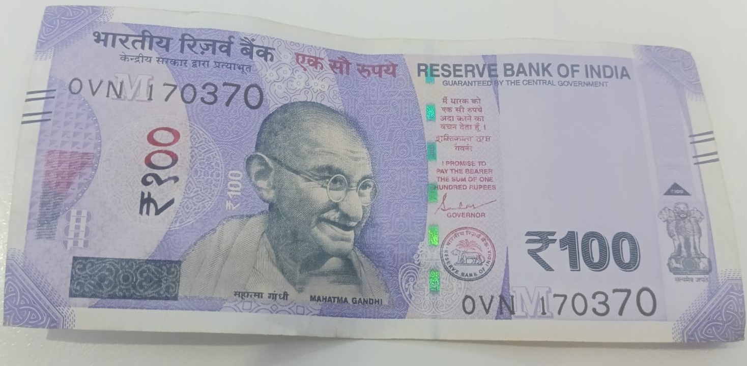 ₹100 Mahatma Gandhi New Series · 0VN 170370